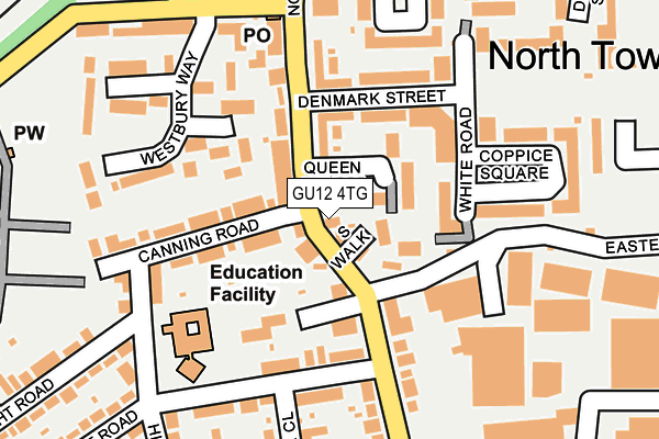 GU12 4TG map - OS OpenMap – Local (Ordnance Survey)