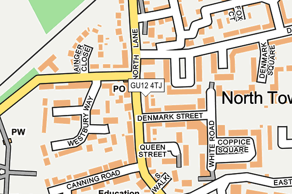 GU12 4TJ map - OS OpenMap – Local (Ordnance Survey)