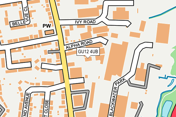 GU12 4UB map - OS OpenMap – Local (Ordnance Survey)