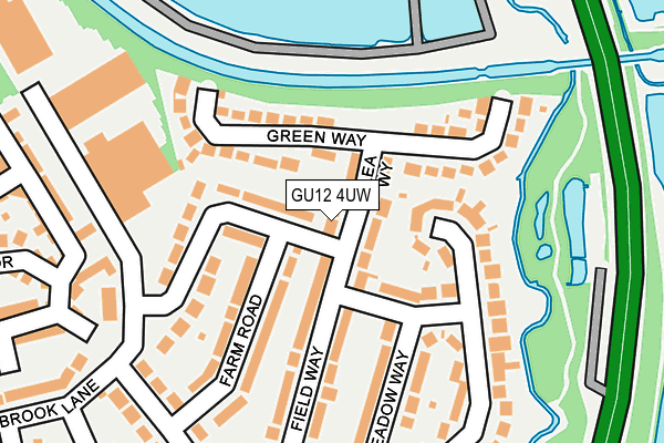 GU12 4UW map - OS OpenMap – Local (Ordnance Survey)