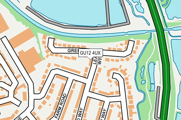 GU12 4UX map - OS OpenMap – Local (Ordnance Survey)