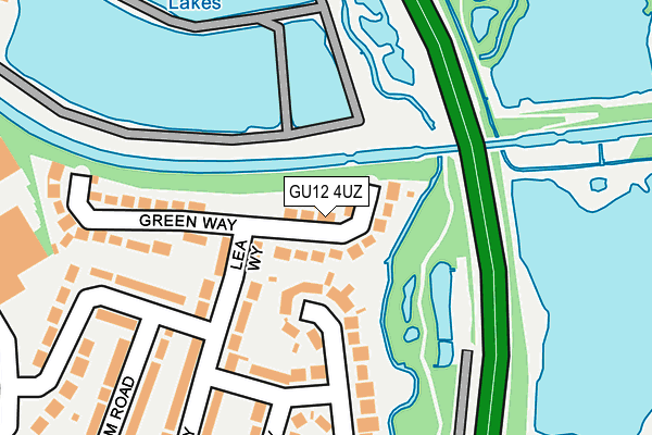 GU12 4UZ map - OS OpenMap – Local (Ordnance Survey)