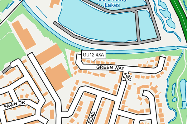 GU12 4XA map - OS OpenMap – Local (Ordnance Survey)