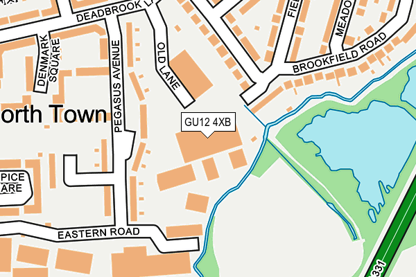 GU12 4XB map - OS OpenMap – Local (Ordnance Survey)