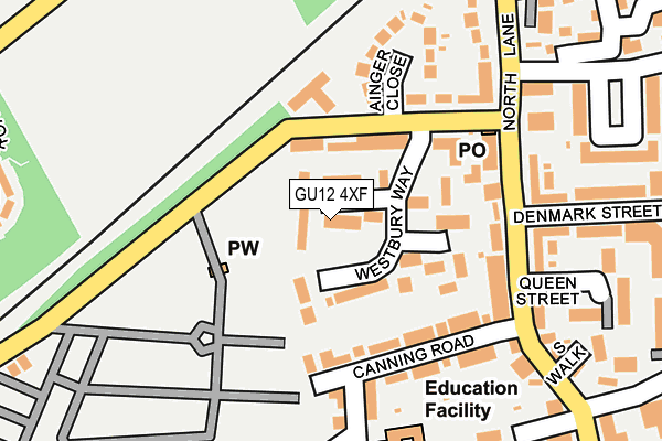 GU12 4XF map - OS OpenMap – Local (Ordnance Survey)