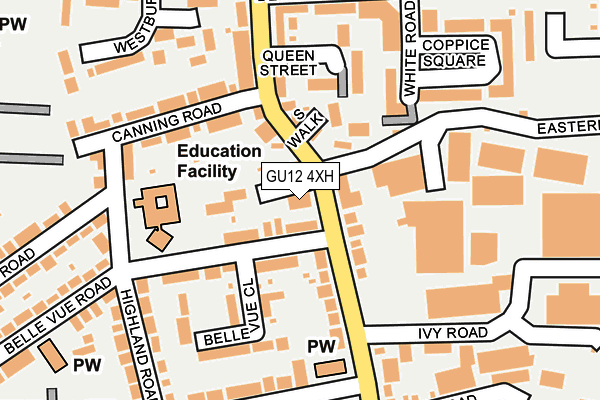 GU12 4XH map - OS OpenMap – Local (Ordnance Survey)