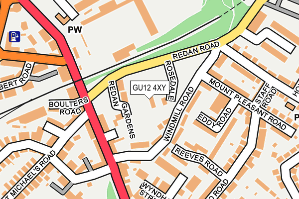 GU12 4XY map - OS OpenMap – Local (Ordnance Survey)