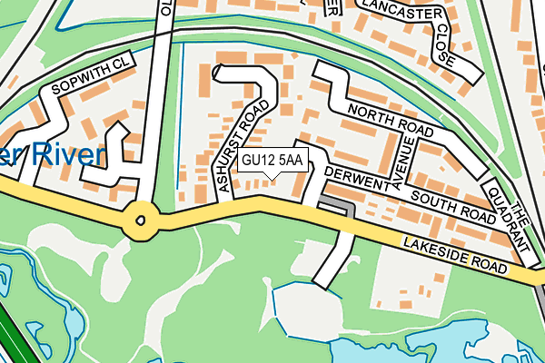 GU12 5AA map - OS OpenMap – Local (Ordnance Survey)