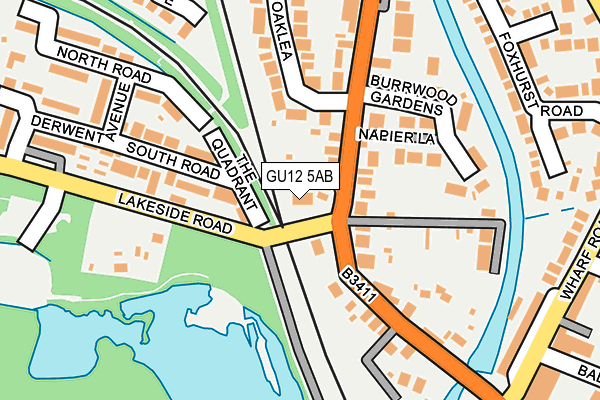 GU12 5AB map - OS OpenMap – Local (Ordnance Survey)