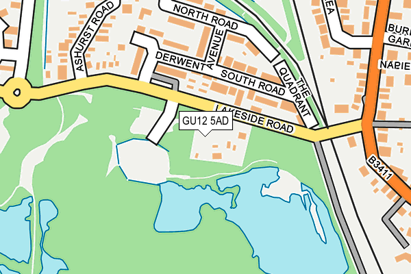 GU12 5AD map - OS OpenMap – Local (Ordnance Survey)