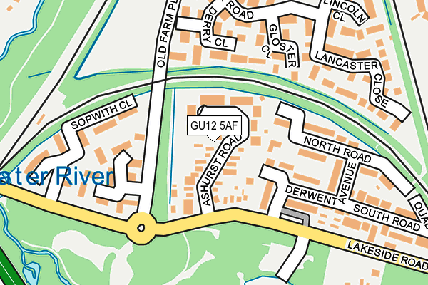 GU12 5AF map - OS OpenMap – Local (Ordnance Survey)