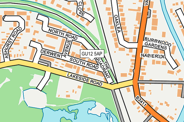 GU12 5AP map - OS OpenMap – Local (Ordnance Survey)