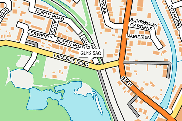 GU12 5AQ map - OS OpenMap – Local (Ordnance Survey)