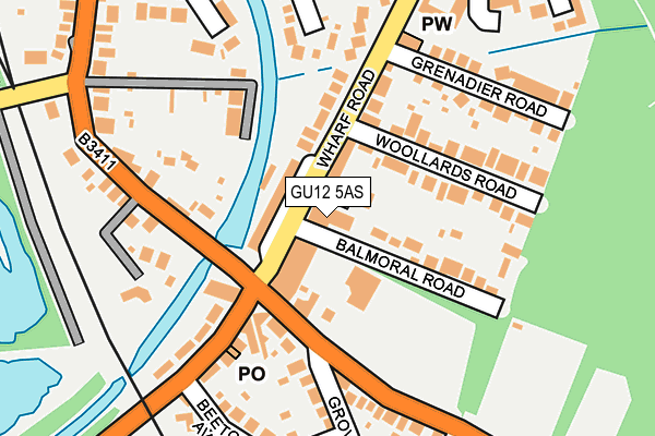 GU12 5AS map - OS OpenMap – Local (Ordnance Survey)