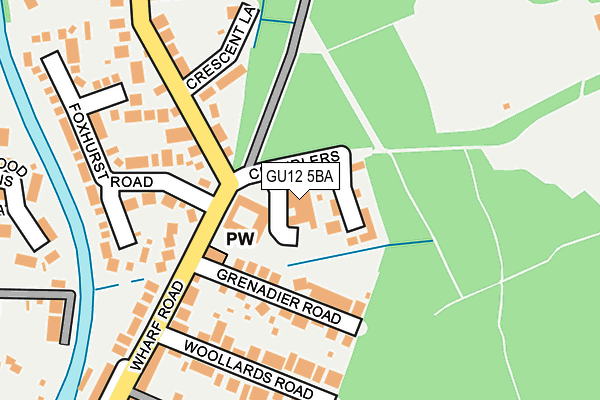 GU12 5BA map - OS OpenMap – Local (Ordnance Survey)