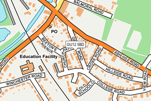 GU12 5BD map - OS OpenMap – Local (Ordnance Survey)