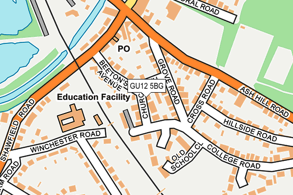 GU12 5BG map - OS OpenMap – Local (Ordnance Survey)