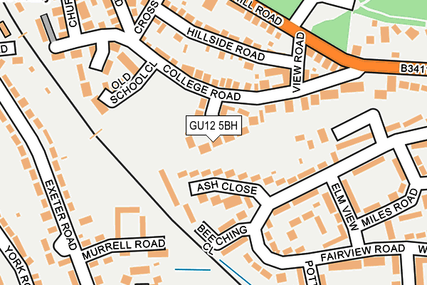 GU12 5BH map - OS OpenMap – Local (Ordnance Survey)