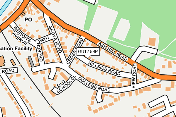 GU12 5BP map - OS OpenMap – Local (Ordnance Survey)