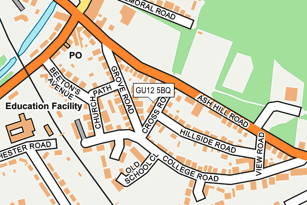 GU12 5BQ map - OS OpenMap – Local (Ordnance Survey)