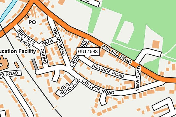 GU12 5BS map - OS OpenMap – Local (Ordnance Survey)