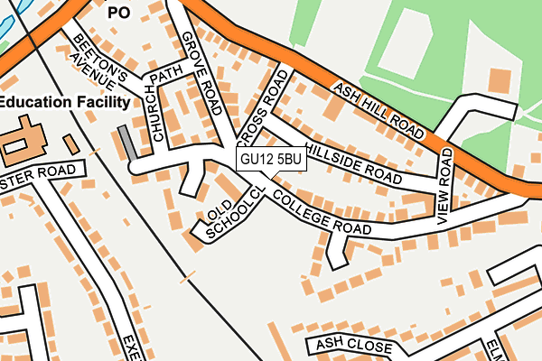 GU12 5BU map - OS OpenMap – Local (Ordnance Survey)