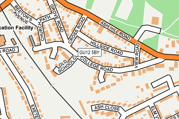 GU12 5BY map - OS OpenMap – Local (Ordnance Survey)