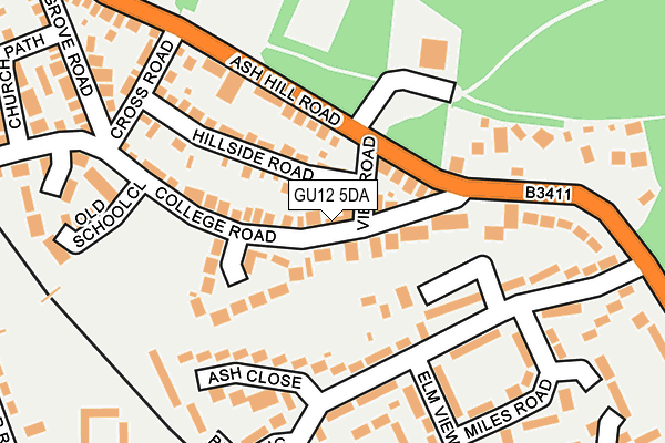 GU12 5DA map - OS OpenMap – Local (Ordnance Survey)