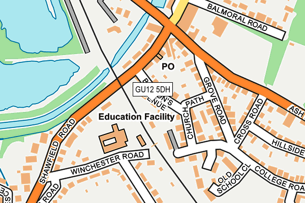 GU12 5DH map - OS OpenMap – Local (Ordnance Survey)