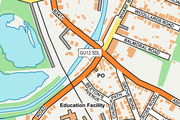 GU12 5DL map - OS OpenMap – Local (Ordnance Survey)