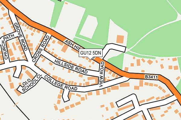 GU12 5DN map - OS OpenMap – Local (Ordnance Survey)