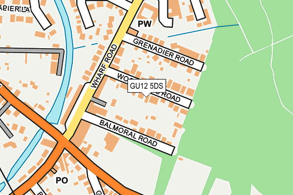 GU12 5DS map - OS OpenMap – Local (Ordnance Survey)