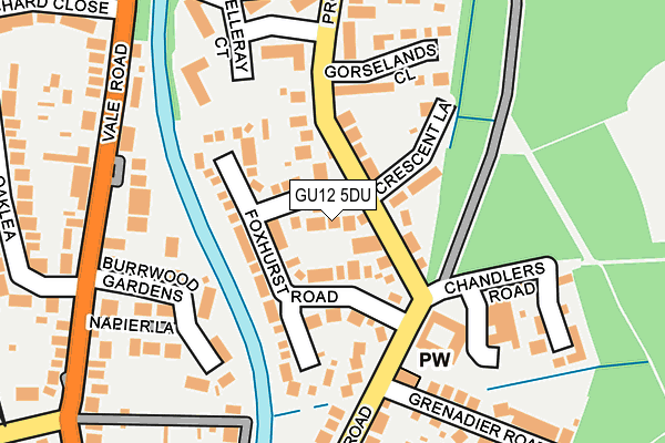 GU12 5DU map - OS OpenMap – Local (Ordnance Survey)