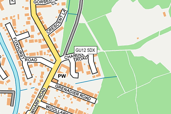 GU12 5DX map - OS OpenMap – Local (Ordnance Survey)