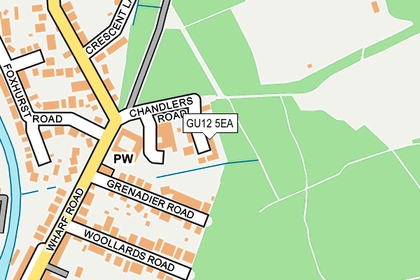 GU12 5EA map - OS OpenMap – Local (Ordnance Survey)