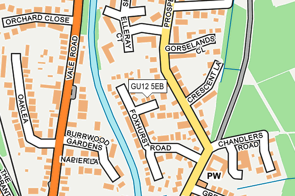 GU12 5EB map - OS OpenMap – Local (Ordnance Survey)