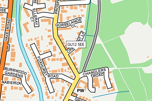 GU12 5EE map - OS OpenMap – Local (Ordnance Survey)