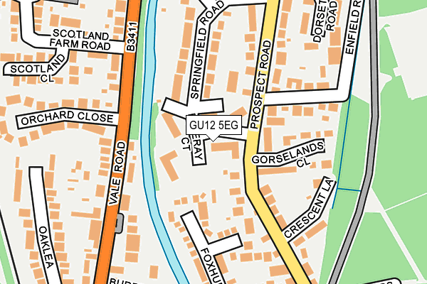 GU12 5EG map - OS OpenMap – Local (Ordnance Survey)