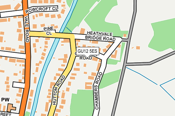 GU12 5ES map - OS OpenMap – Local (Ordnance Survey)