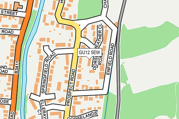GU12 5EW map - OS OpenMap – Local (Ordnance Survey)
