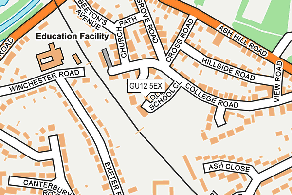 GU12 5EX map - OS OpenMap – Local (Ordnance Survey)