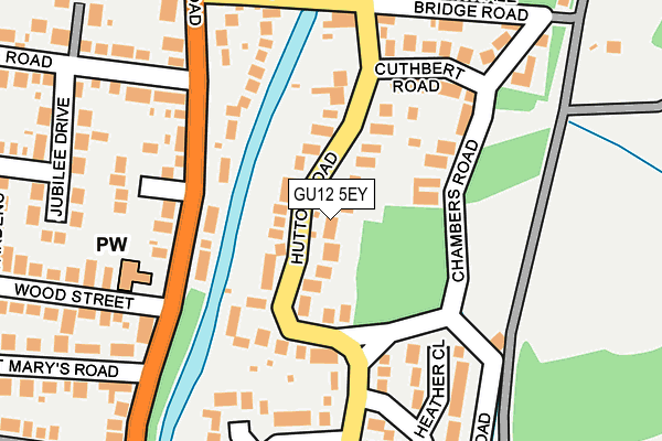 GU12 5EY map - OS OpenMap – Local (Ordnance Survey)