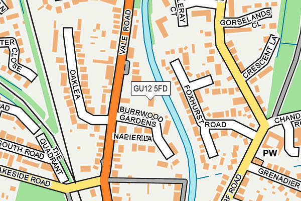 GU12 5FD map - OS OpenMap – Local (Ordnance Survey)