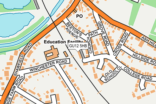 GU12 5HB map - OS OpenMap – Local (Ordnance Survey)