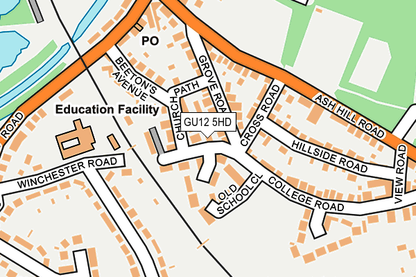 GU12 5HD map - OS OpenMap – Local (Ordnance Survey)
