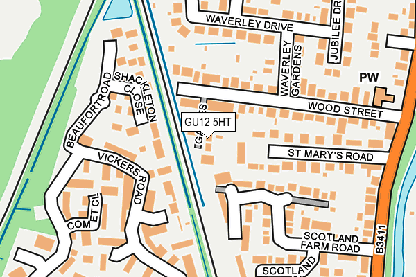 GU12 5HT map - OS OpenMap – Local (Ordnance Survey)