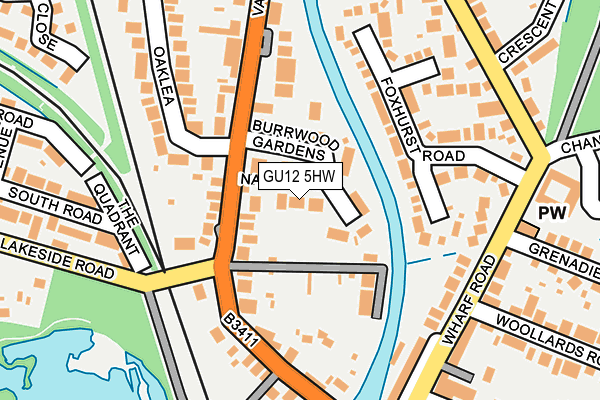 GU12 5HW map - OS OpenMap – Local (Ordnance Survey)