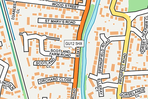 GU12 5HX map - OS OpenMap – Local (Ordnance Survey)