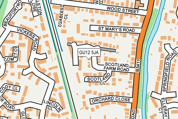 GU12 5JA map - OS OpenMap – Local (Ordnance Survey)