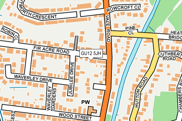 GU12 5JH map - OS OpenMap – Local (Ordnance Survey)
